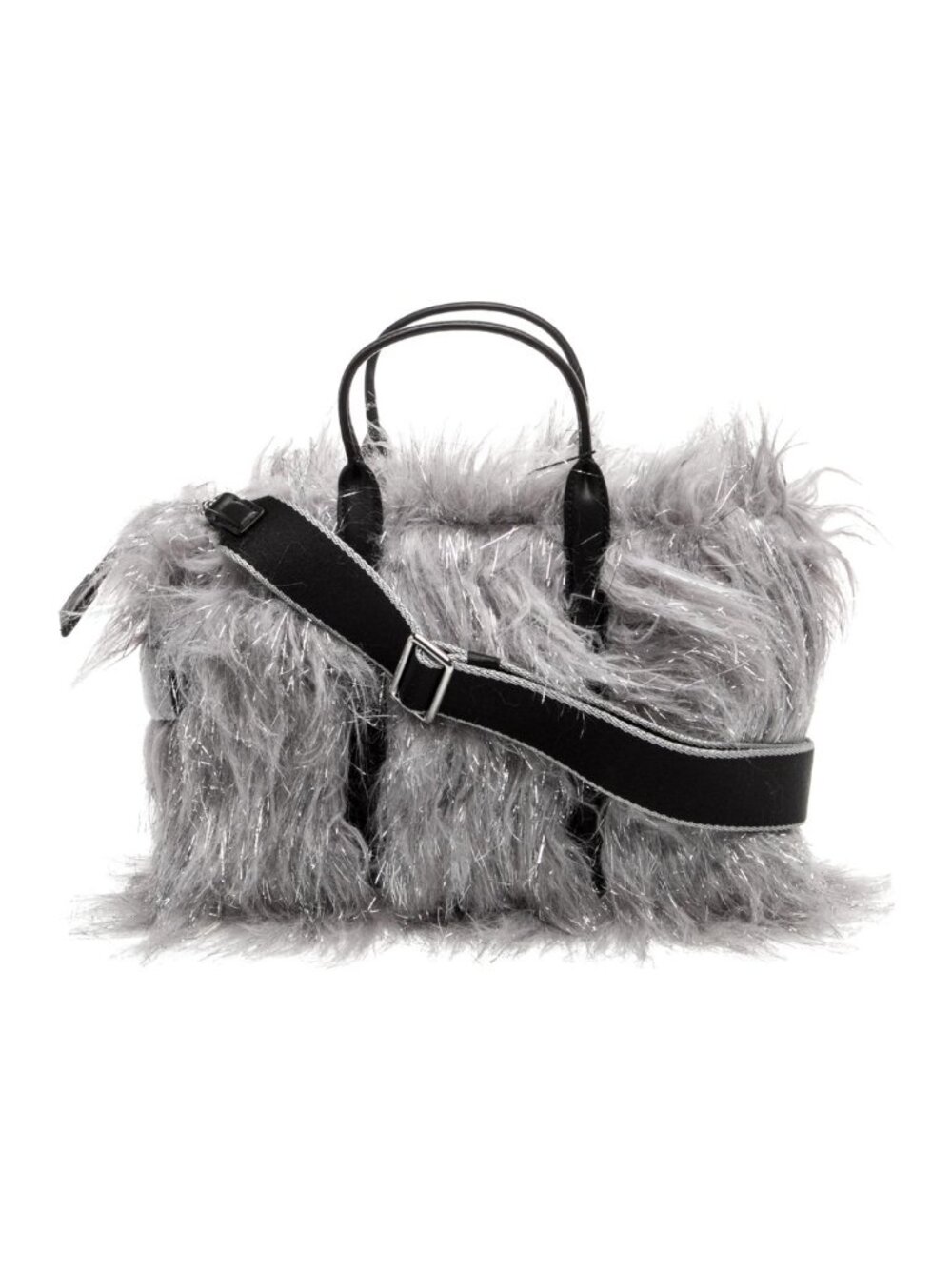 Marc Jacobs Gray Faux Fur Top Handle Bag